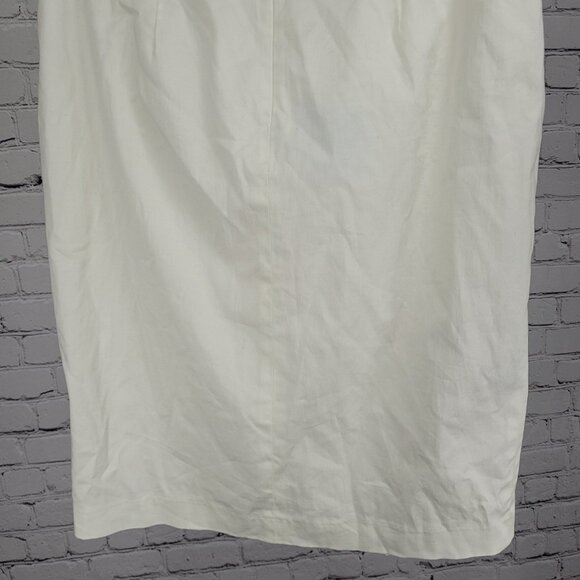 NWT Jones Wear Ivory Cream Stretch Slits Lined Zip Straight Knee Length Skirt 10 - Picture 8 of 11